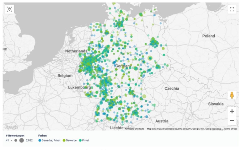 Screenshot des Geo Intelligence Dashboards